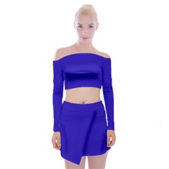 Trypan Blue	 - 	off Shoulder Top With Mini Skirt Set