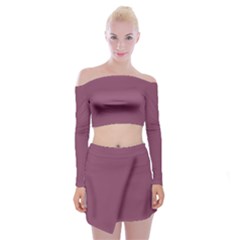 Twilight Lavender Purple	 - 	off Shoulder Top With Mini Skirt Set by ColorfulWomensWear