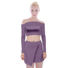 Viola Purple	 - 	off Shoulder Top With Mini Skirt Set