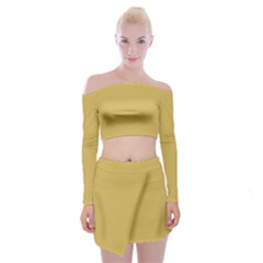 Trombone Yellow	 - 	Off Shoulder Top with Mini Skirt Set