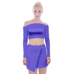 Majorelle Purple	 - 	off Shoulder Top With Mini Skirt Set