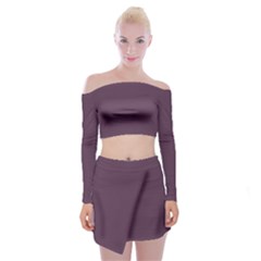 Dark Byzantium	 - 	off Shoulder Top With Mini Skirt Set