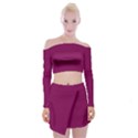 Plum Velvet	 - 	Off Shoulder Top with Mini Skirt Set View1