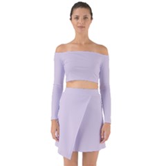 Languid Lavender Purple	 - 	off Shoulder Top With Skirt Set by ColorfulWomensWear