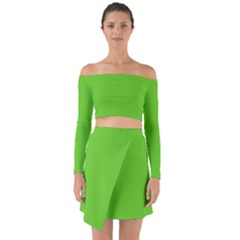 Jasmine Green	 - 	Off Shoulder Top with Skirt Set