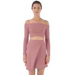 Canyon Clay Red	 - 	off Shoulder Top With Skirt Set by ColorfulWomensWear