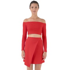 Love Red	 - 	off Shoulder Top With Skirt Set by ColorfulWomensWear