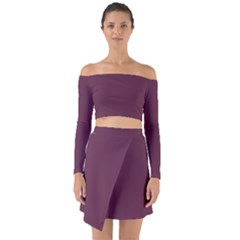 Wine Dregs	 - 	off Shoulder Top With Skirt Set by ColorfulWomensWear