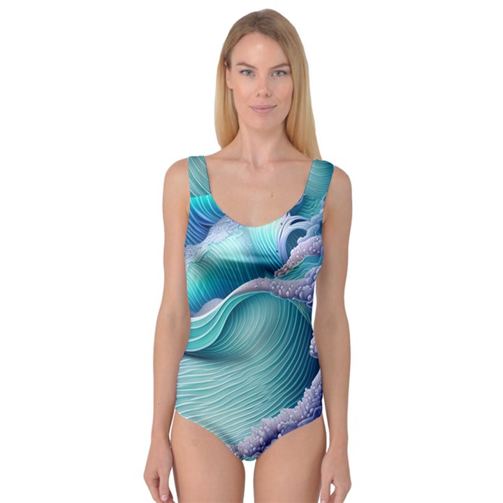 Pastel Sea Waves Princess Tank Leotard 