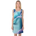 Pastel Sea Waves Sleeveless Satin Nightdress View1