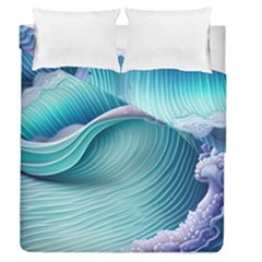 Pastel Sea Waves Duvet Cover Double Side (queen Size) by GardenOfOphir