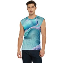 Pastel Sea Waves Men s Raglan Cap Sleeve Tee by GardenOfOphir