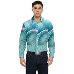 Pastel Sea Waves Men s Long Sleeve  Shirt by GardenOfOphir