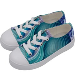 Pastel Sea Waves Kids  Low Top Canvas Sneakers by GardenOfOphir