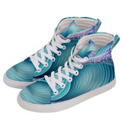 Pastel Sea Waves Men s Hi-top Skate Sneakers by GardenOfOphir