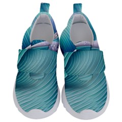 Pastel Sea Waves Kids  Velcro No Lace Shoes by GardenOfOphir