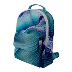 Pastel Sea Waves Flap Pocket Backpack (large) by GardenOfOphir