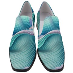 Pastel Sea Waves Women Slip On Heel Loafers by GardenOfOphir