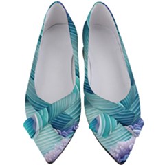 Pastel Sea Waves Women s Bow Heels by GardenOfOphir