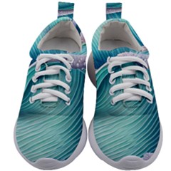 Pastel Sea Waves Kids Athletic Shoes by GardenOfOphir