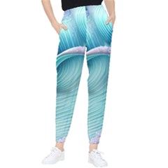 Pastel Sea Waves Tapered Pants by GardenOfOphir