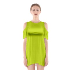 Bitter Lemon Green	 - 	shoulder Cutout One Piece Dress by ColorfulDresses