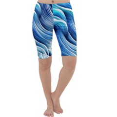 Sunny Ocean Wave Cropped Leggings  by GardenOfOphir