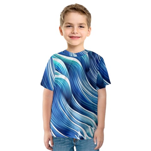 Sunny Ocean Wave Kids  Sport Mesh Tee by GardenOfOphir