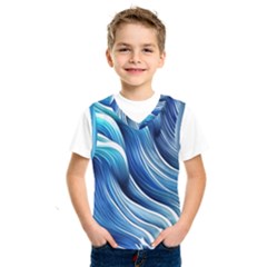 Sunny Ocean Wave Kids  Basketball Tank Top by GardenOfOphir