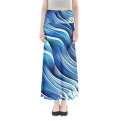 Sunny Ocean Wave Full Length Maxi Skirt by GardenOfOphir