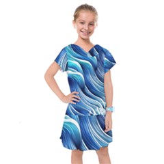 Sunny Ocean Wave Kids  Drop Waist Dress by GardenOfOphir