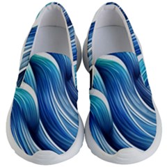 Sunny Ocean Wave Kids Lightweight Slip Ons by GardenOfOphir