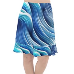 Sunny Ocean Wave Fishtail Chiffon Skirt by GardenOfOphir