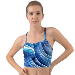 Sunny Ocean Wave Mini Tank Bikini Top by GardenOfOphir