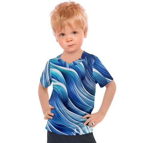 Sunny Ocean Wave Kids  Sports Tee by GardenOfOphir