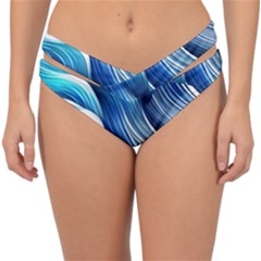 Sunny Ocean Wave Double Strap Halter Bikini Bottoms by GardenOfOphir