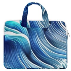 Sunny Ocean Wave Macbook Pro 16  Double Pocket Laptop Bag  by GardenOfOphir