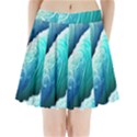 Abstract Waves In Blue And Green Pleated Mini Skirt View1