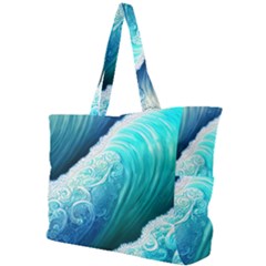 Abstract Waves In Blue And Green Simple Shoulder Bag by GardenOfOphir