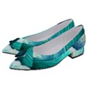 Abstract Waves In Blue And Green Women s Bow Heels View2