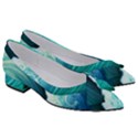 Abstract Waves In Blue And Green Women s Bow Heels View3