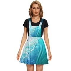 Abstract Waves In Blue And Green Apron Dress by GardenOfOphir