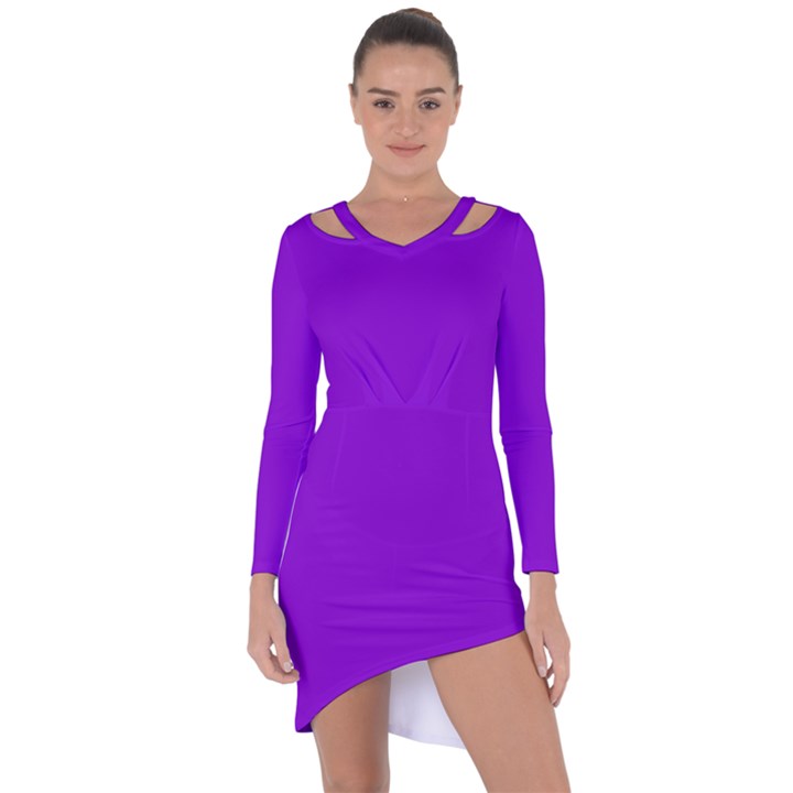 French Violet Purple	 - 	Asymmetric Cut-Out Shift Dress