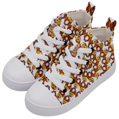 Owl Animal Bird Nature Feather Eyes Plumage Kids  Mid-top Canvas Sneakers by Ravend