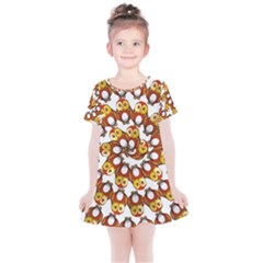 Owl Animal Bird Nature Feather Eyes Plumage Kids  Simple Cotton Dress by Ravend