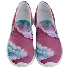 Ocean Waves In Pink Men s Lightweight Slip Ons by GardenOfOphir