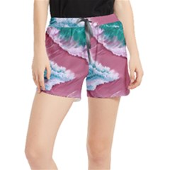 Ocean Waves In Pink Women s Runner Shorts by GardenOfOphir