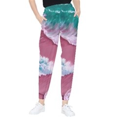 Ocean Waves In Pink Tapered Pants by GardenOfOphir