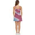 Ocean Waves In Pink Ruffle Edge Bra Cup Chiffon Mini Dress View4