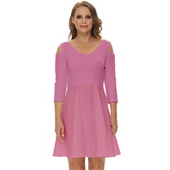 Aurora Pink	 - 	shoulder Cut Out Zip Up Dress by ColorfulDresses